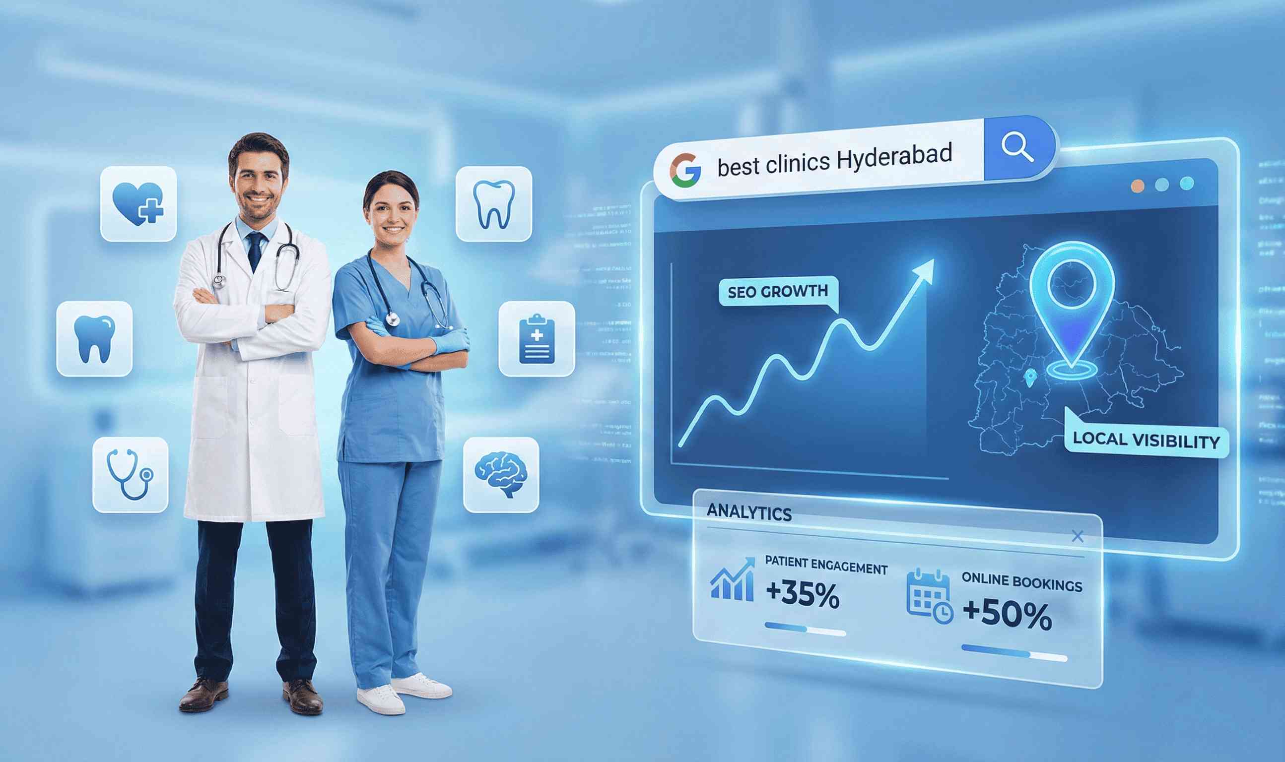 Doctor and dentist SEO services in Hyderabad by two44 to increase patient appointments and visibility